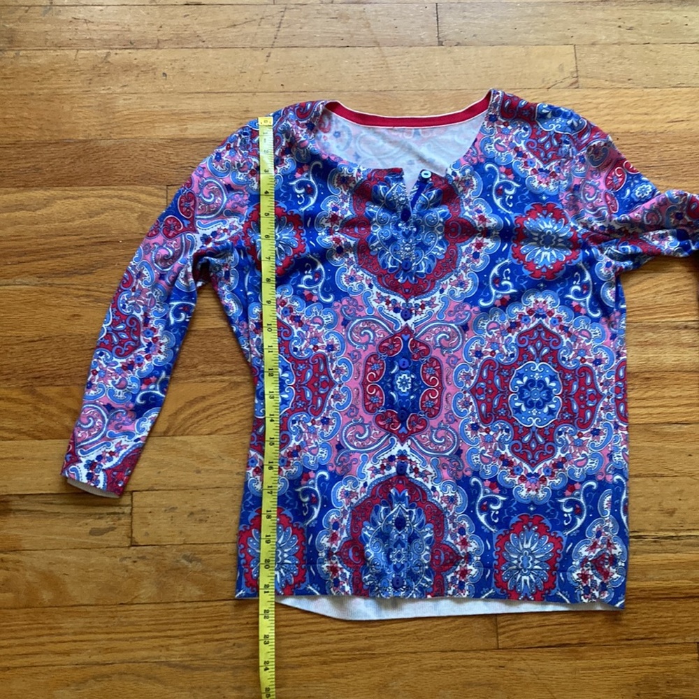 Bright Patterned Cardigan Sweater - image 6